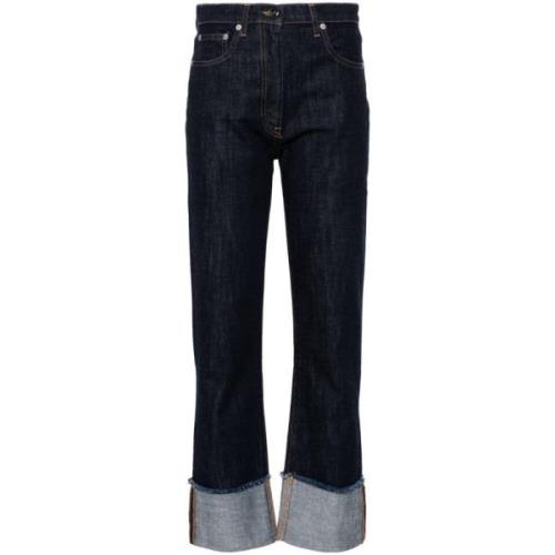 Blauwe Denim Tapered Leg Jeans Semicouture , Blue , Dames