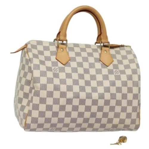 Pre-owned Canvas handbags Louis Vuitton Vintage , White , Dames