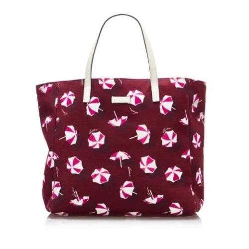 Pre-owned Canvas totes Gucci Vintage , Red , Dames