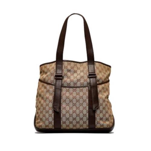 Pre-owned Canvas totes Gucci Vintage , Beige , Dames