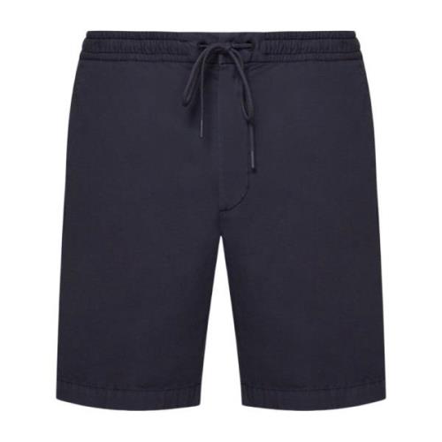 Elastische katoenen poplin relaxte fit shorts Hugo Boss , Blue , Heren