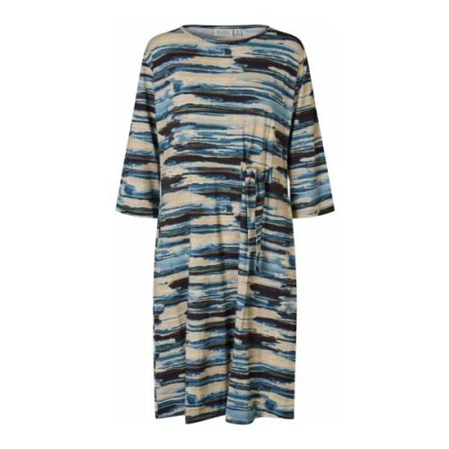 Blauwe Mist Jurk met Knoopdetail Masai , Multicolor , Dames