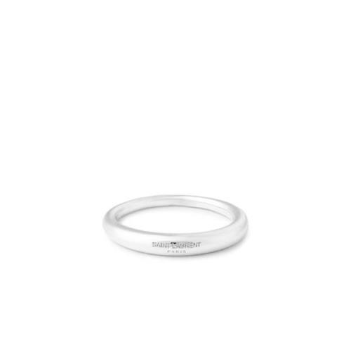 Logo Dome Ring Zilveren Toon Messing Saint Laurent , Gray , Dames