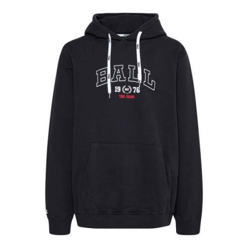 Zwarte Hoodie Sweatshirt met Cool Logo Ball , Black , Dames