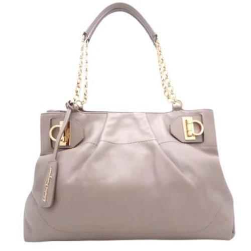 Pre-owned Leather totes Salvatore Ferragamo Pre-owned , Gray , Dames