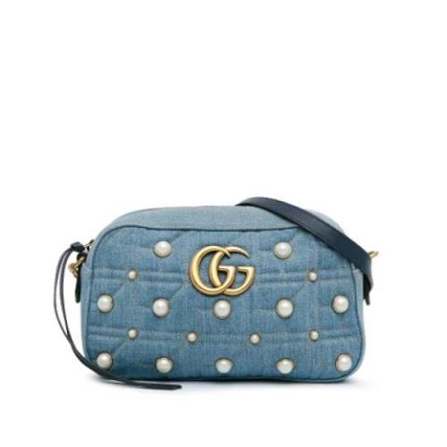 Pre-owned Denim shoulder-bags Gucci Vintage , Blue , Dames