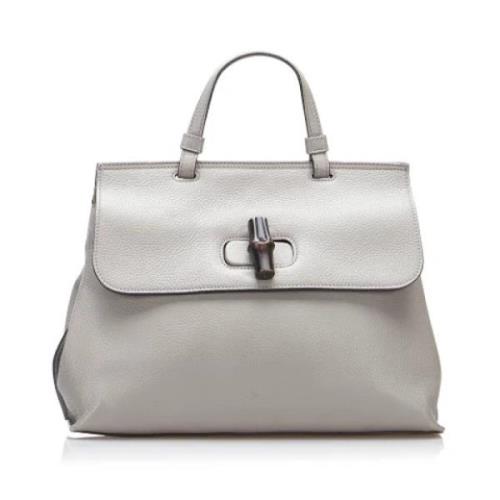 Pre-owned Leather handbags Gucci Vintage , Gray , Dames