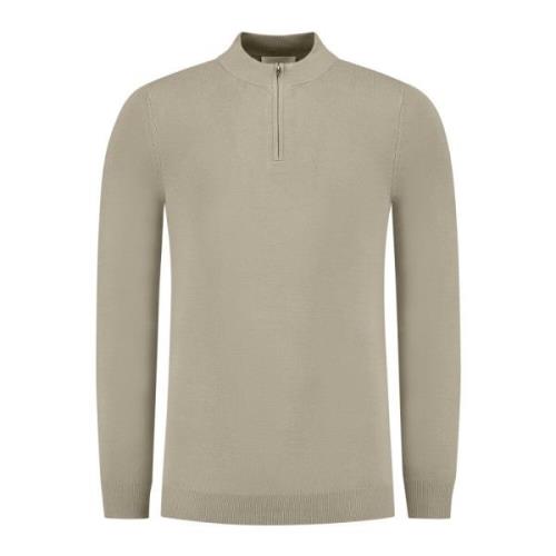 Essentiële Gebreide Halfzip Trui Grijs Pure Path , Gray , Heren