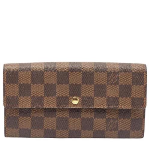 Pre-owned Coated canvas wallets Louis Vuitton Vintage , Brown , Dames