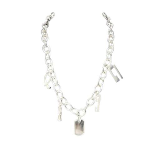 Pre-owned Silver necklaces Gucci Vintage , Gray , Dames