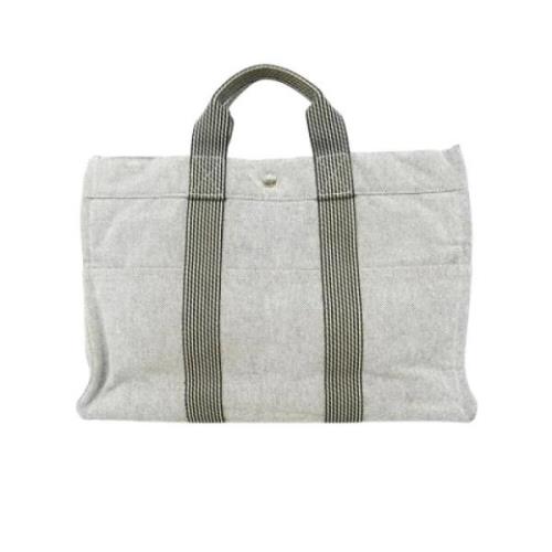 Pre-owned Canvas handbags Hermès Vintage , Gray , Dames