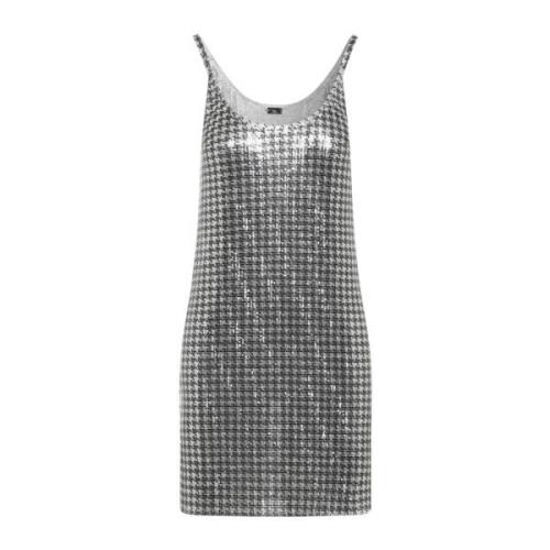 Houndstooth Zilver Zwart Mini Jurk Paco Rabanne , Gray , Dames