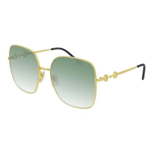 Goud Groen Zonnebril Gucci , Yellow , Dames