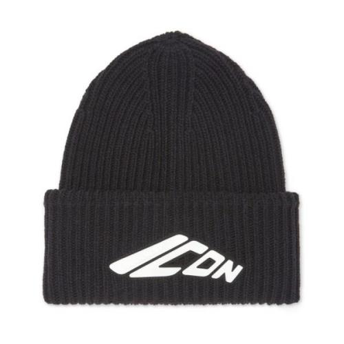 Gebreide Beanie Hoeden voor Mannen Dsquared2 , Black , Heren