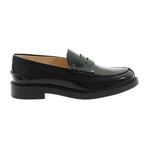 Zwarte Patent Leren Loafer met Penny Bar Tod's , Black , Dames