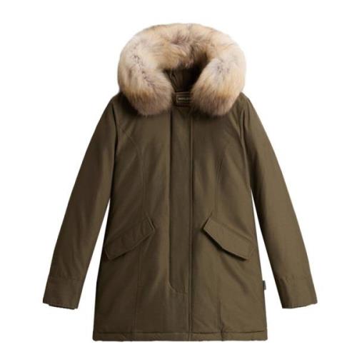 Donkergroene Arctic Raccoon Parka Woolrich , Green , Dames