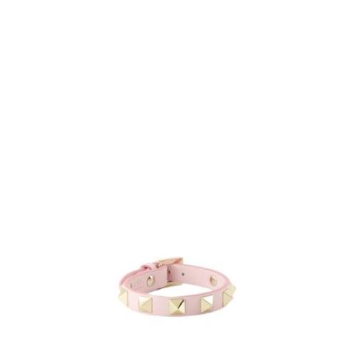 Rockstud Leren Armband Valentino Garavani , Pink , Dames