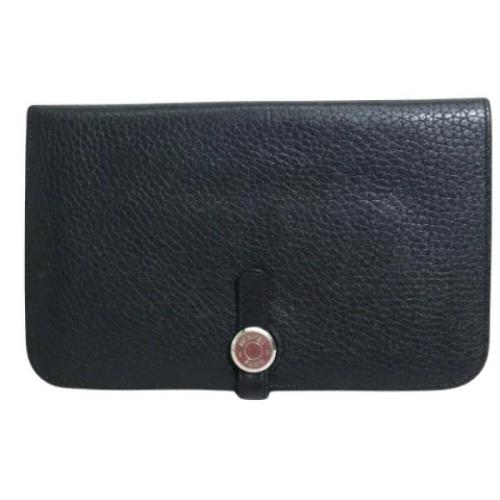 Pre-owned Leather wallets Hermès Vintage , Black , Unisex