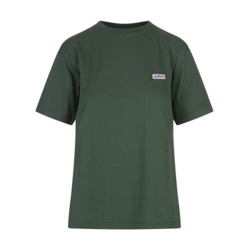 Groene T-shirt met Medalist-trainersstijl Autry , Green , Dames