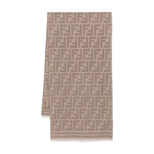 Taupe Sjaal FF Stijl Fendi , Beige , Heren