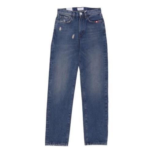 Dames Straight Denim Jeans Amish , Blue , Dames