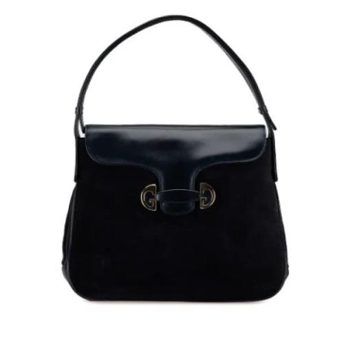 Pre-owned Suede shoulder-bags Gucci Vintage , Blue , Dames