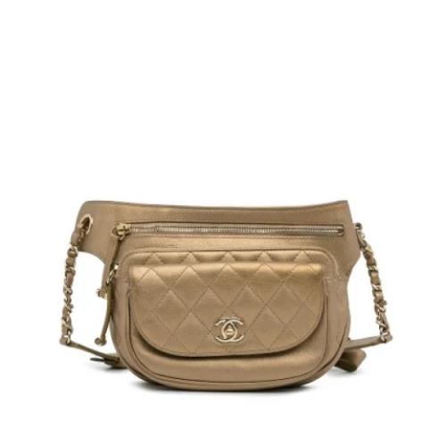 Pre-owned Leather crossbody-bags Chanel Vintage , Yellow , Dames