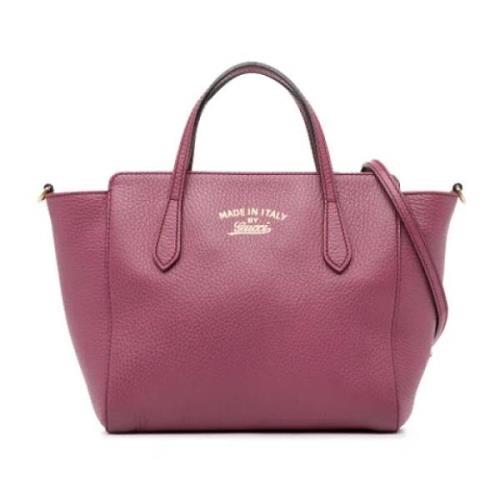 Pre-owned Leather totes Gucci Vintage , Purple , Dames