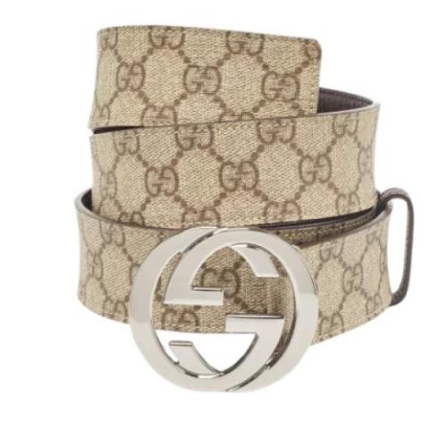 Pre-owned Canvas belts Gucci Vintage , Beige , Heren