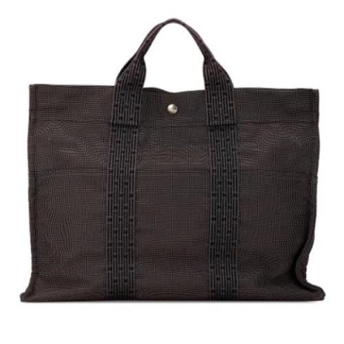 Pre-owned Canvas totes Hermès Vintage , Gray , Dames