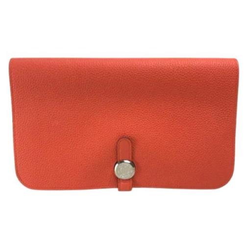 Pre-owned Leather wallets Hermès Vintage , Red , Dames