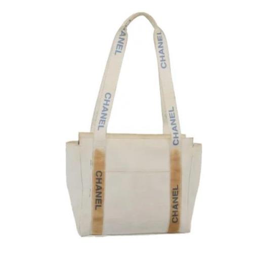 Pre-owned Leather totes Chanel Vintage , White , Dames