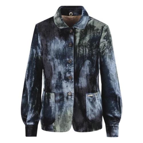 Velvet Dyed Jacket Luis Trenker , Blue , Dames