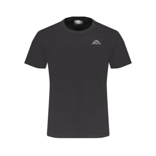 Zwart Katoenen T-shirt Kappa , Black , Heren