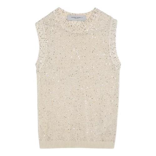 Stijlvolle Tanktop voor Vrouwen Golden Goose , Beige , Dames