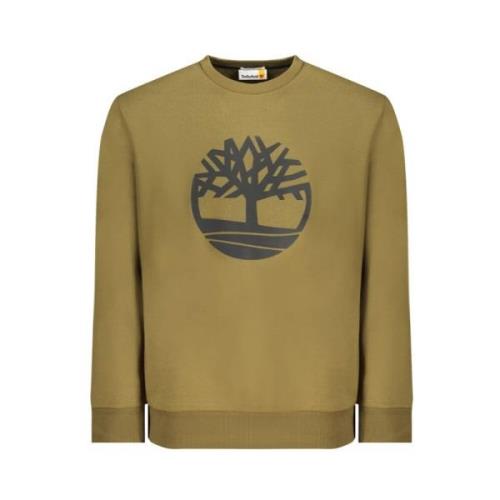 Groene Katoenen Sweatshirt met Logoprint Timberland , Green , Heren