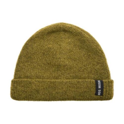 Zachte Gebreide Muts in Fir Green MOS Mosh , Green , Dames