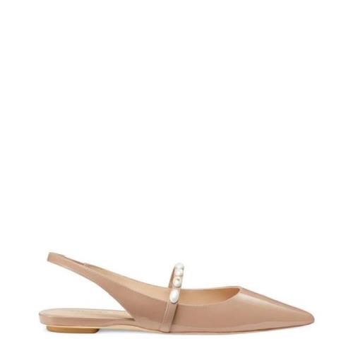 Parel Slingback Platte Schoen Stuart Weitzman , Pink , Dames