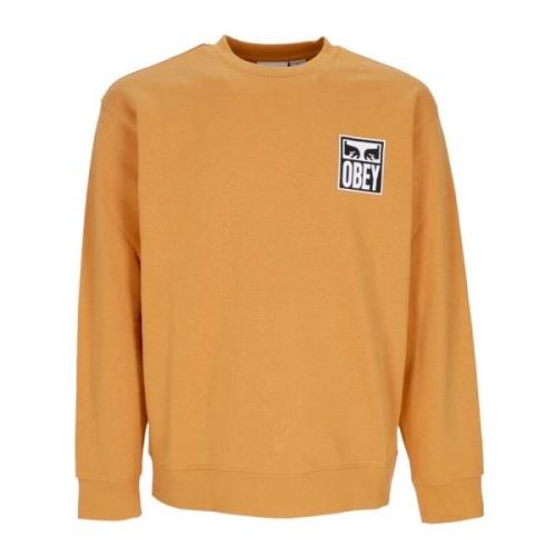 Lichte Crewneck Sweatshirt Eyes Icon 2 Obey , Beige , Heren