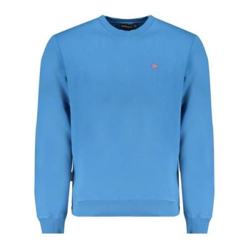 Blauwe Sweatshirt met Geborduurd Logo Napapijri , Blue , Heren