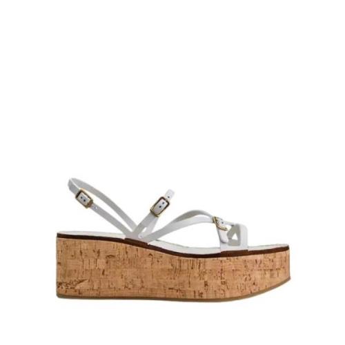 Witte leren sleehak sandaal Tod's , White , Dames