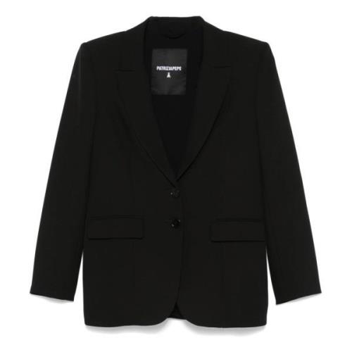 Essentiële Twee-Knoop Blazer Patrizia Pepe , Black , Dames