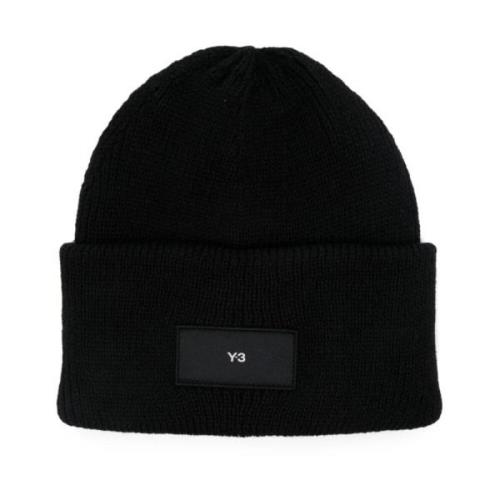 Zwarte Beanie Muts Y-3 , Black , Heren