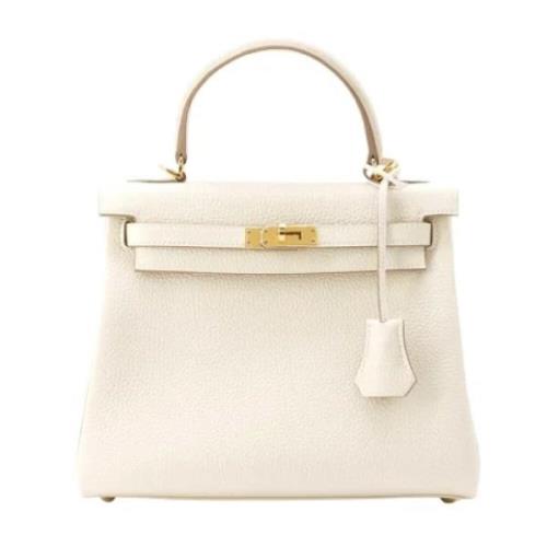 Pre-owned Leather handbags Hermès Vintage , White , Dames