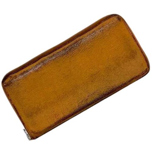 Pre-owned Leather wallets Hermès Vintage , Orange , Dames