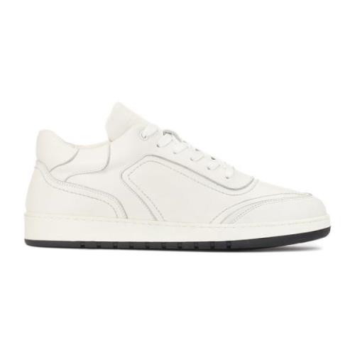 Witte leren sneakers voor heren versierd met draden Kazar Studio , Whi...