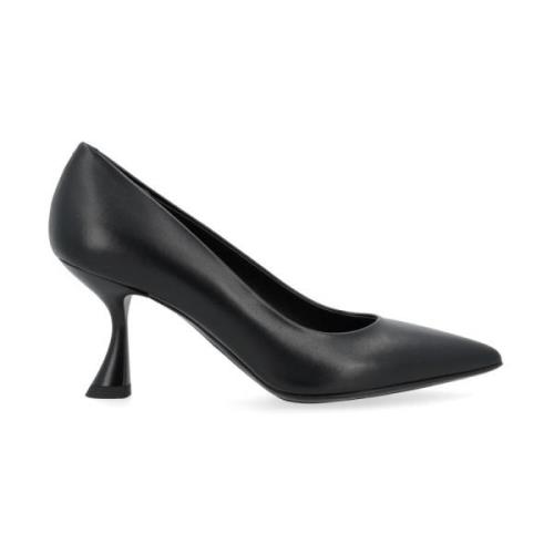 Zwarte Kalfsleren Decollete Schoen Sergio Levantesi , Black , Dames