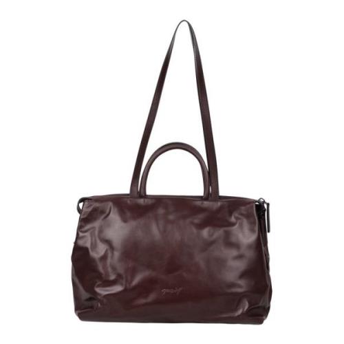 Gegraveerde Logo Tote Tas met Handvatten Marsell , Brown , Dames