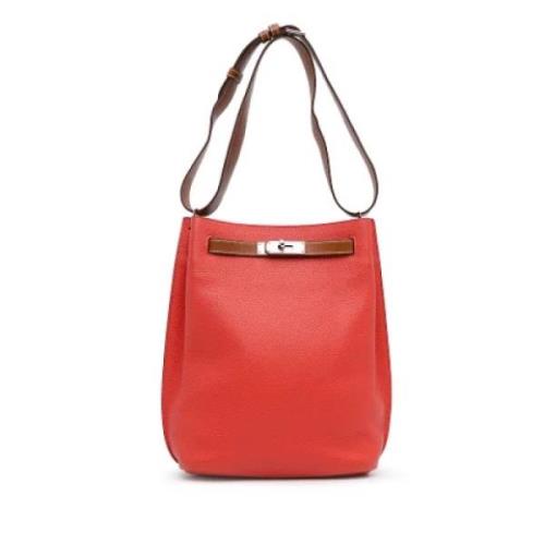 Pre-owned Leather shoulder-bags Hermès Vintage , Red , Dames