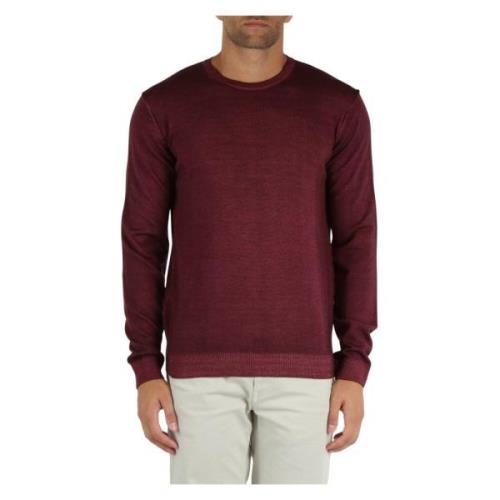 Wollen Geribbelde Crew Neck Trui Murphy&Nye , Red , Heren